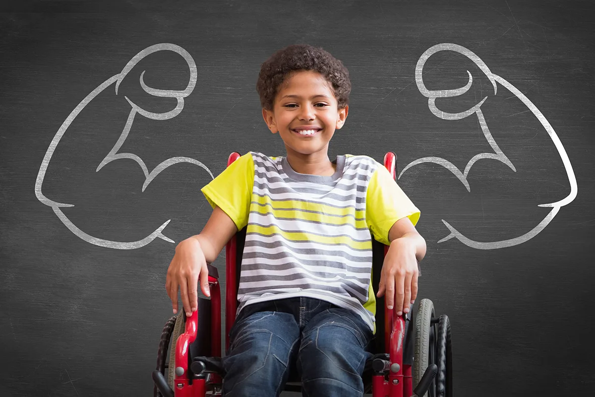 Image of a boy in a wheelchair